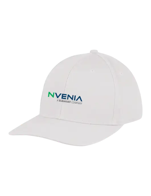Premium Modern Structured Twill White Snapback Cap w/nVenia Logo