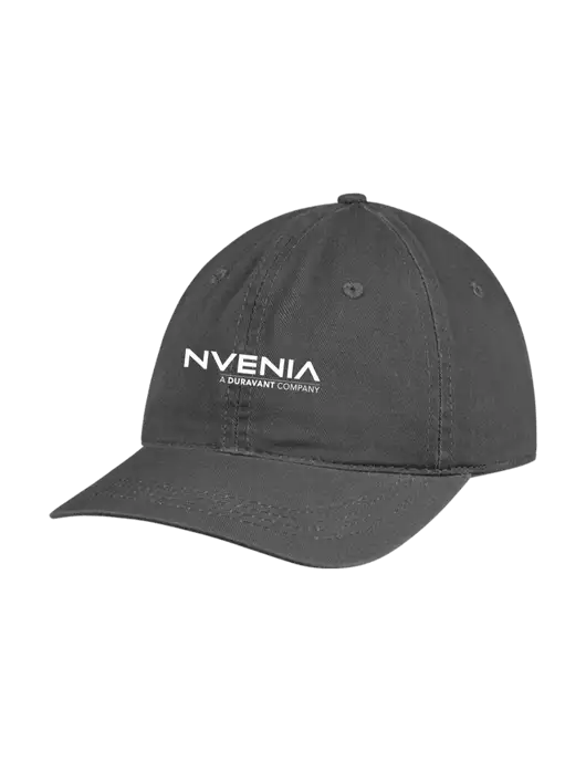 Garment Washed Unstructured Twill Charcoal Cap w/nVenia Logo