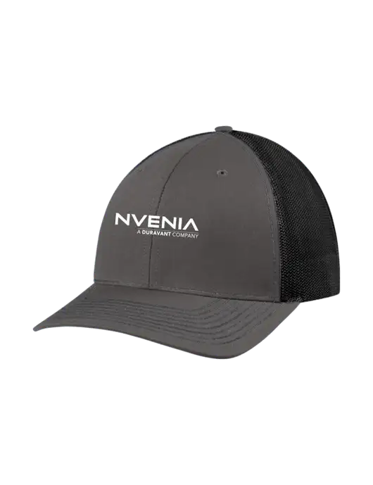 Richardson Adjustable Snapback Original 112 Trucker Cap Dark Grey w/Black Mesh w/nVenia Logo