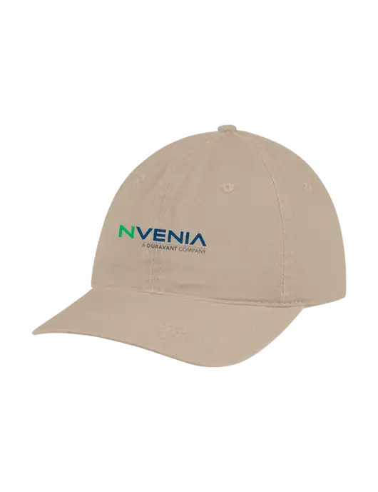 Garment Washed Unstructured Twill Tan Cap w/nVenia Logo