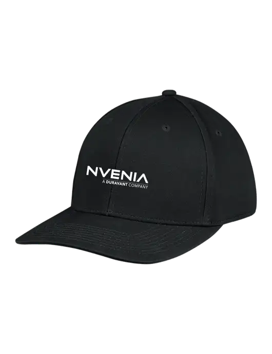Premium Modern Structured Twill Black Snapback Cap w/nVenia Logo