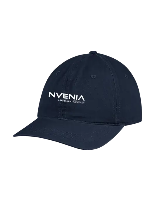 Garment Washed Unstructured Twill Navy Cap w/nVenia Logo
