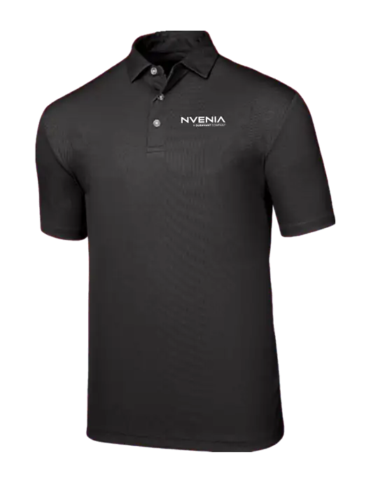 Callaway Birdseye Black Polo w/nVenia Logo