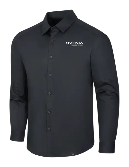 OGIO Black Commuter Woven Shirt w/nVenia Logo