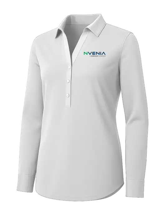 Womens White City Stretch Shirt w/nVenia Logo