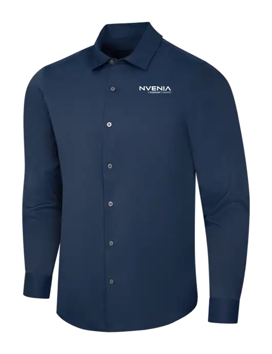 Navy City Stretch Shirt w/nVenia Logo