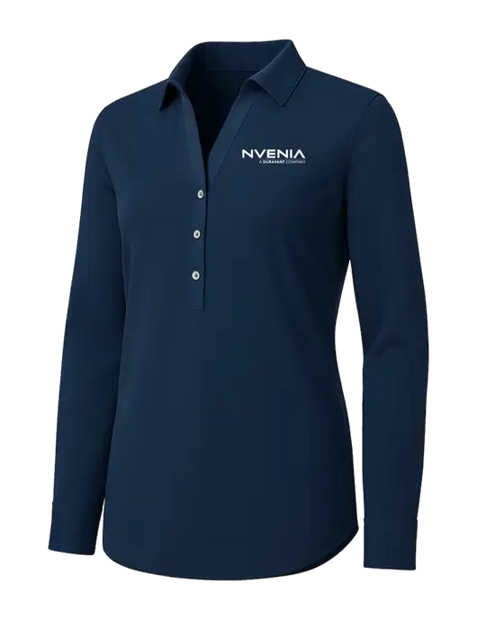 Womens Navy City Stretch Shirt w/nVenia Logo