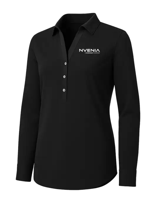 Womens Black City Stretch Shirt w/nVenia Logo