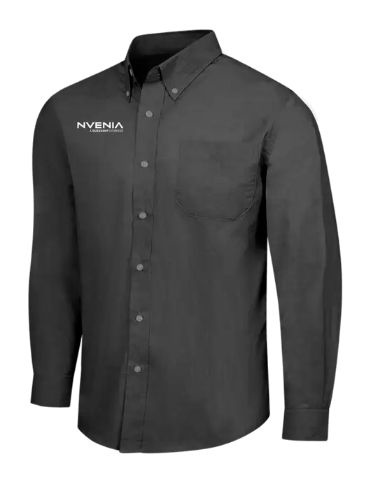 Soft Black Crosshatch Easy Care Shirt w/nVenia Logo