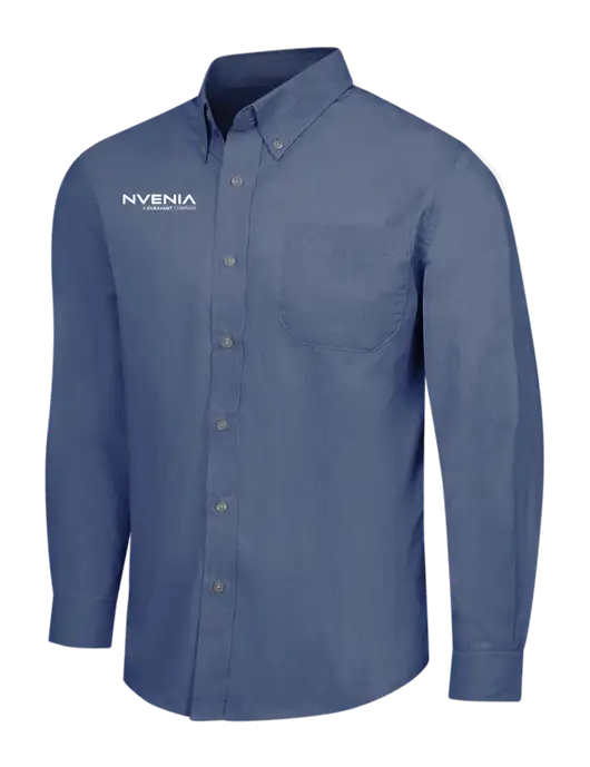 Light Navy Crosshatch Easy Care Shirt w/nVenia Logo