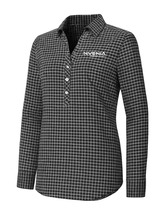 Womens Dark Grey/White City Stretch Shirt w/nVenia Logo