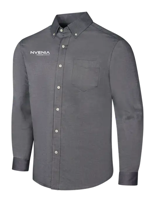 Dark Grey SuperPro Oxford Shirt w/nVenia Logo