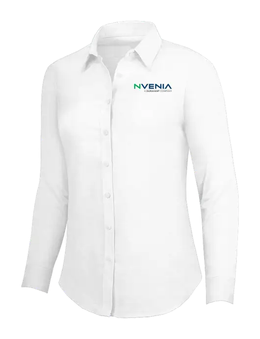 White Womens SuperPro Oxford Shirt w/nVenia Logo