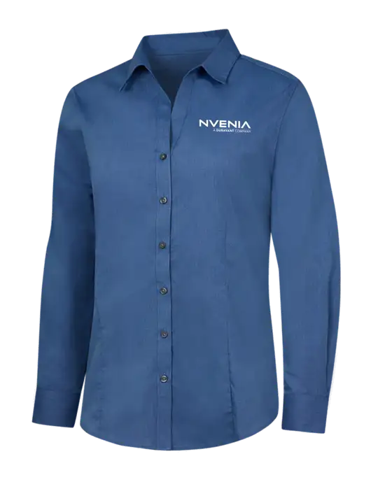Light Navy Womens Crosshatch Easy Care Shirt w/nVenia Logo