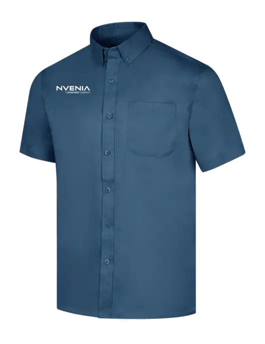 Short Sleeve Light Navy Superpro React Twill Shirt w/nVenia Logo