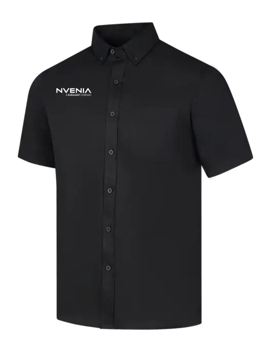Short Sleeve Deep Black Superpro React Twill Shirt w/nVenia Logo