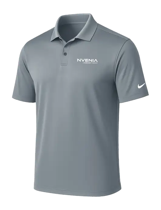 NIKE Medium Grey Victory Solid Polo w/nVenia Logo