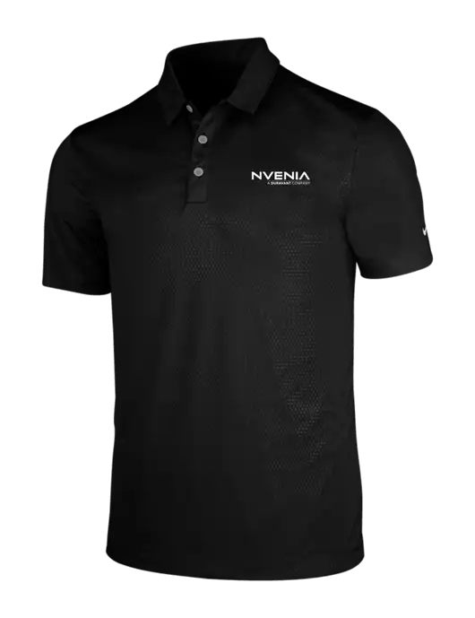 NIKE Black Dri-Fit Embossed Tri-Blade Polo w/nVenia Logo