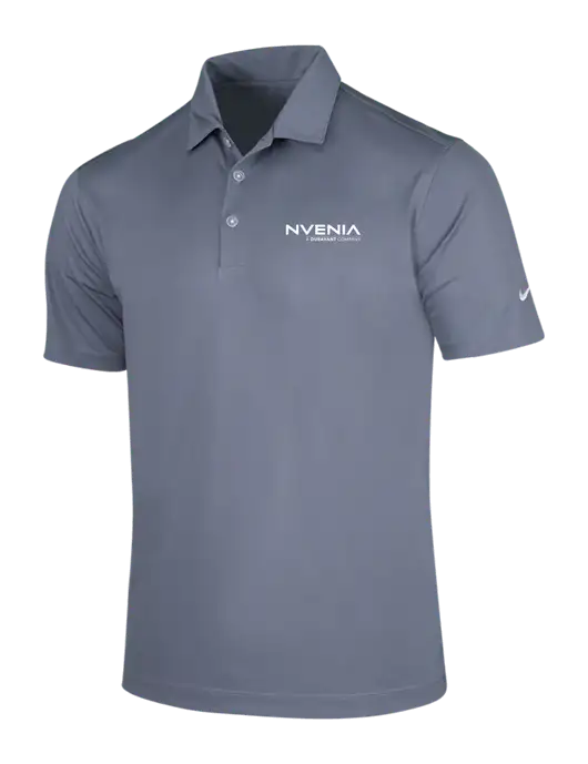 NIKE Medium Grey Dri-Fit Vertical Mesh Polo w/nVenia Logo