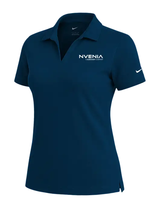 NIKE Navy Womens Dri-Fit Micro Pique Polo w/nVenia Logo