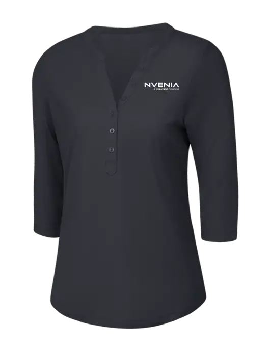 OGIO Charcoal Grey Jewel Henley w/nVenia Logo