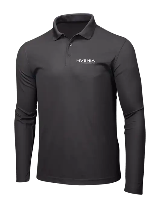 OGIO Charcoal Grey Caliber 2.0 Long Sleeve Polo w/nVenia Logo