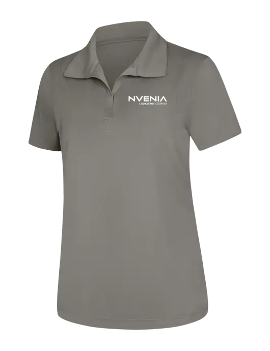 Womens Medium Grey Micropique Sport-Wick Polo w/nVenia Logo