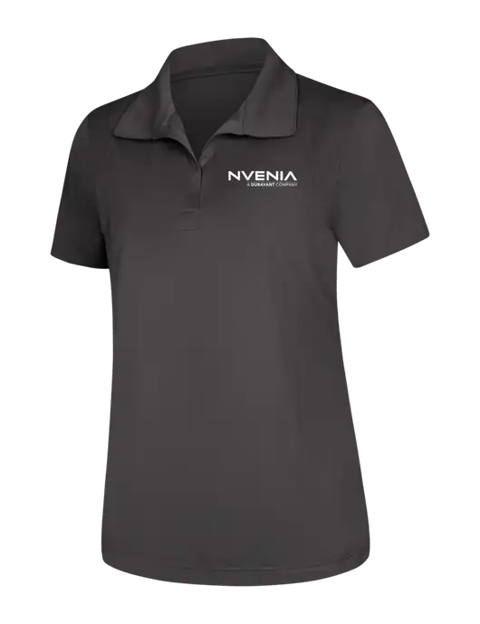 Womens Dark Grey Micropique Sport-Wick Polo w/nVenia Logo