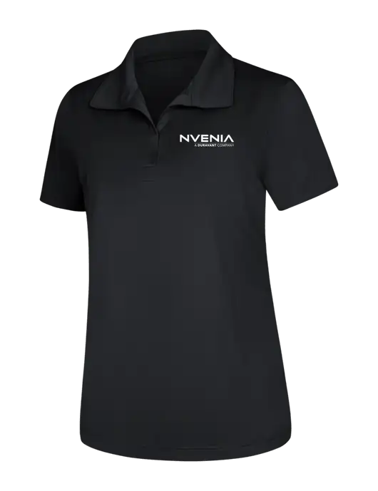Womens Black Micropique Sport-Wick Polo w/nVenia Logo