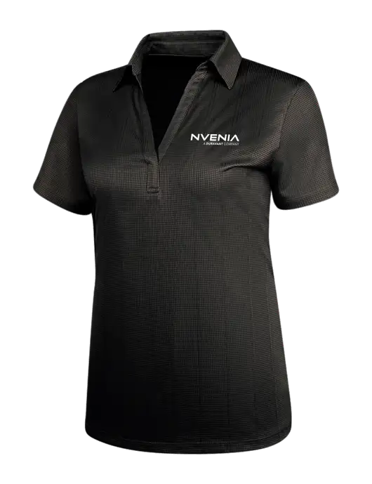 Black Womens Performance Fine Jacquard Polo w/nVenia Logo