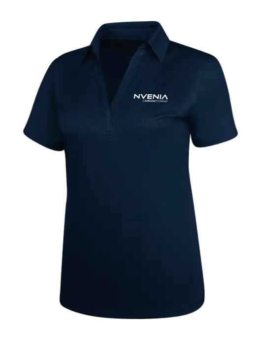 Navy Womens Performance Fine Jacquard Polo w/nVenia Logo