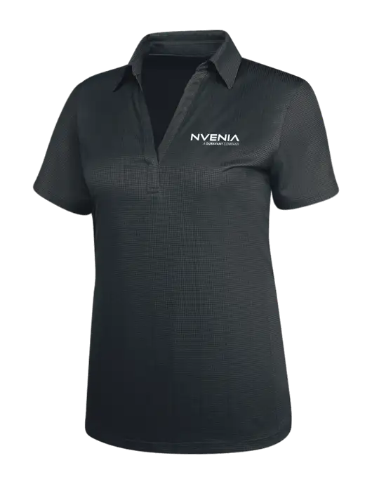 Dark Grey Womens Performance Fine Jacquard Polo w/nVenia Logo