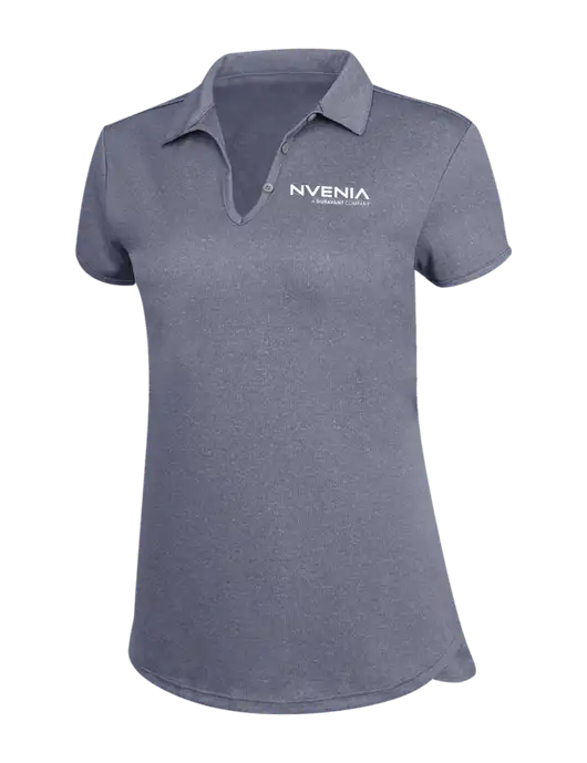 True Navy Womens Trace Heather Polo w/nVenia Logo