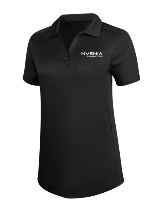 Womens Black Diamond Jacquard Polo w/nVenia Logo