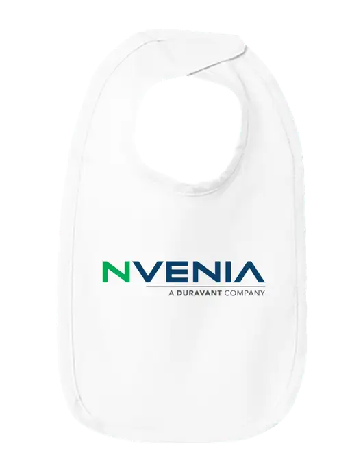Rabbit Skins White Infant Premium Jersey Bib w/nVenia Logo