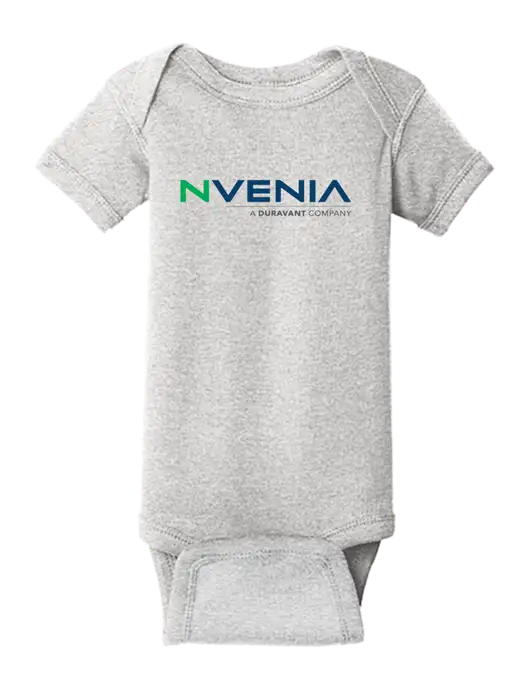 Rabbit Skins Light Grey Heather Infant Short Sleeve Baby Rib Bodysuit w/nVenia Logo