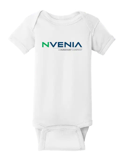Rabbit Skins White Infant Short Sleeve Baby Rib Bodysuit w/nVenia Logo