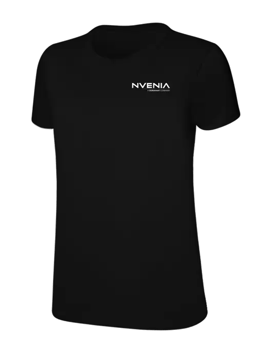 Womens Ring Spun Jet Black 4.5 oz T-Shirt w/nVenia Logo