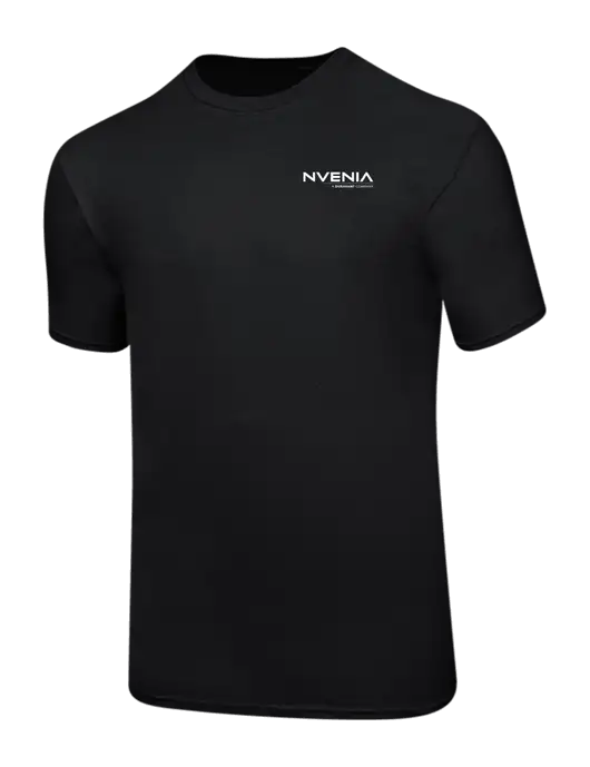 Ring Spun Jet Black 4.5 oz T-Shirt w/nVenia Logo