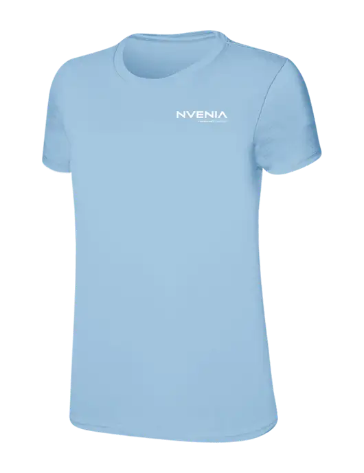 Womens Ring Spun Light Blue 4.5 oz T-Shirt w/nVenia Logo