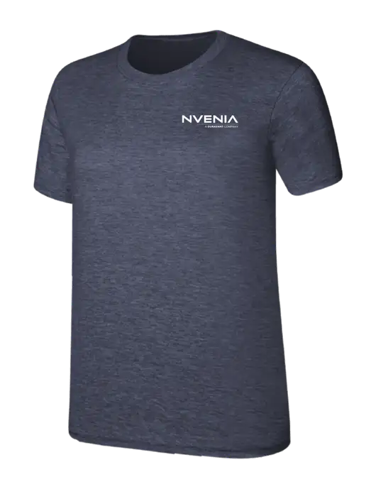 Womens Ring Spun Heather Navy 4.5 oz T-Shirt w/nVenia Logo