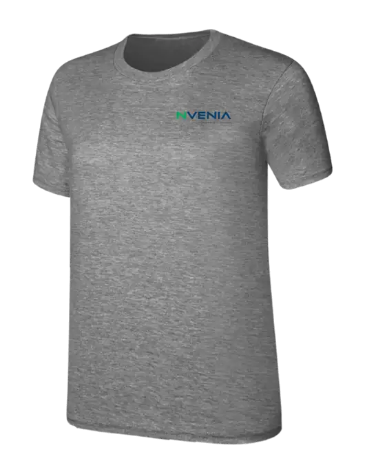Womens Ring Spun Light Grey Heather 4.5 oz T-Shirt w/nVenia Logo