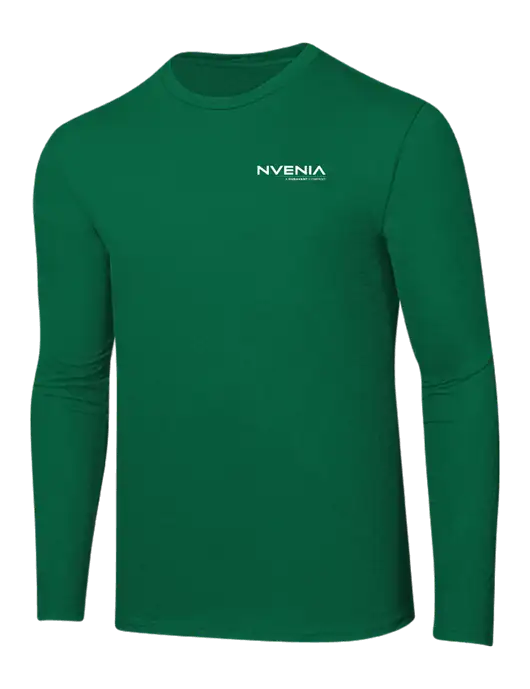 Ring Spun Kelly Green 4.5 oz Long Sleeve T-Shirt w/nVenia Logo