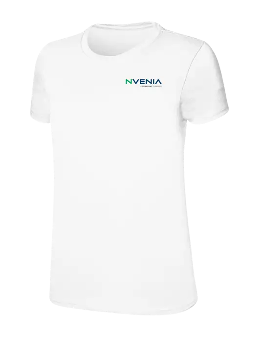 Womens Ring Spun White 4.5 oz T-Shirt w/nVenia Logo