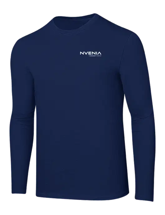 Ring Spun Navy 4.5 oz Long Sleeve T-Shirt w/nVenia Logo
