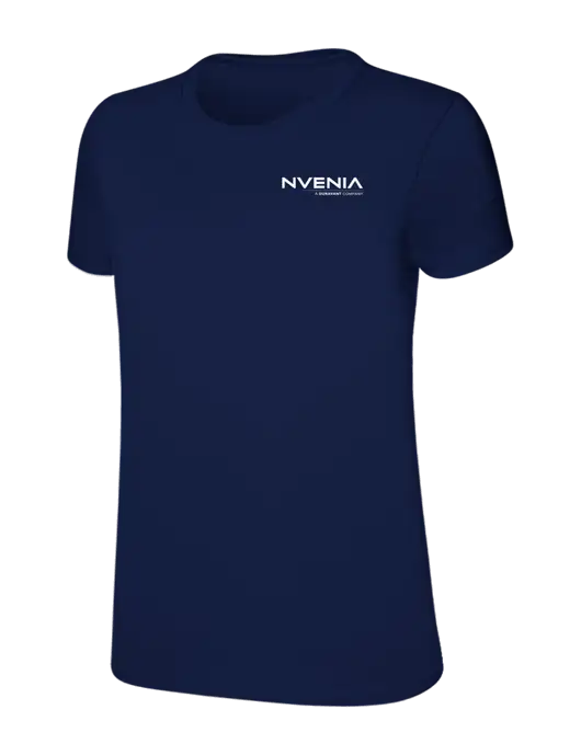 Womens Ring Spun Navy 4.5 oz T-Shirt w/nVenia Logo