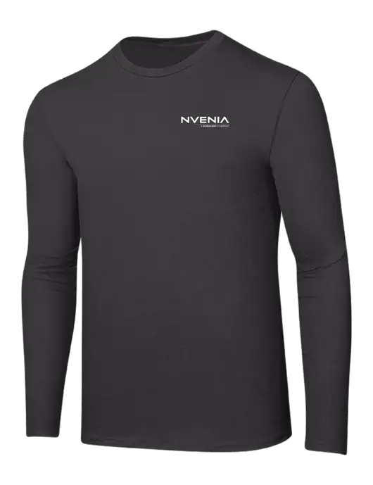 Ring Spun Charcoal 4.5 oz Long Sleeve T-Shirt w/nVenia Logo