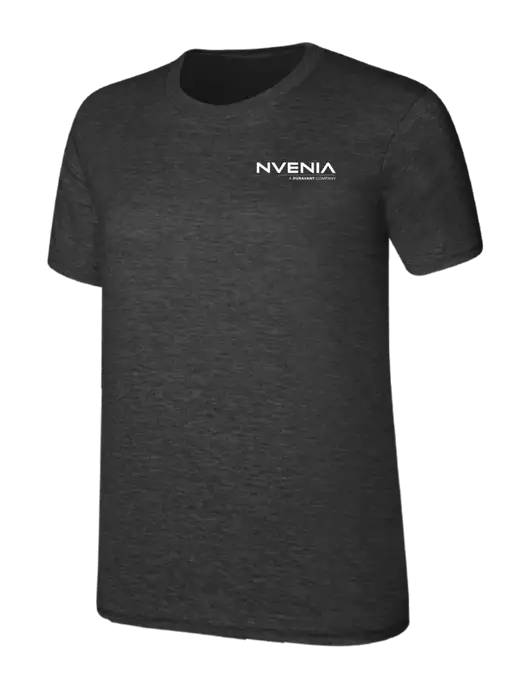 Womens Ring Spun Dark Heather Grey 4.5 oz T-Shirt w/nVenia Logo