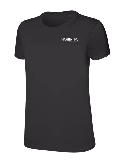 Womens Ring Spun Charcoal 4.5 oz T-Shirt w/nVenia Logo