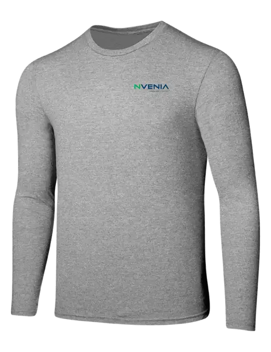 Seriously Soft Light Heathered Grey Long Sleeve T-Shirt w/nVenia Logo
